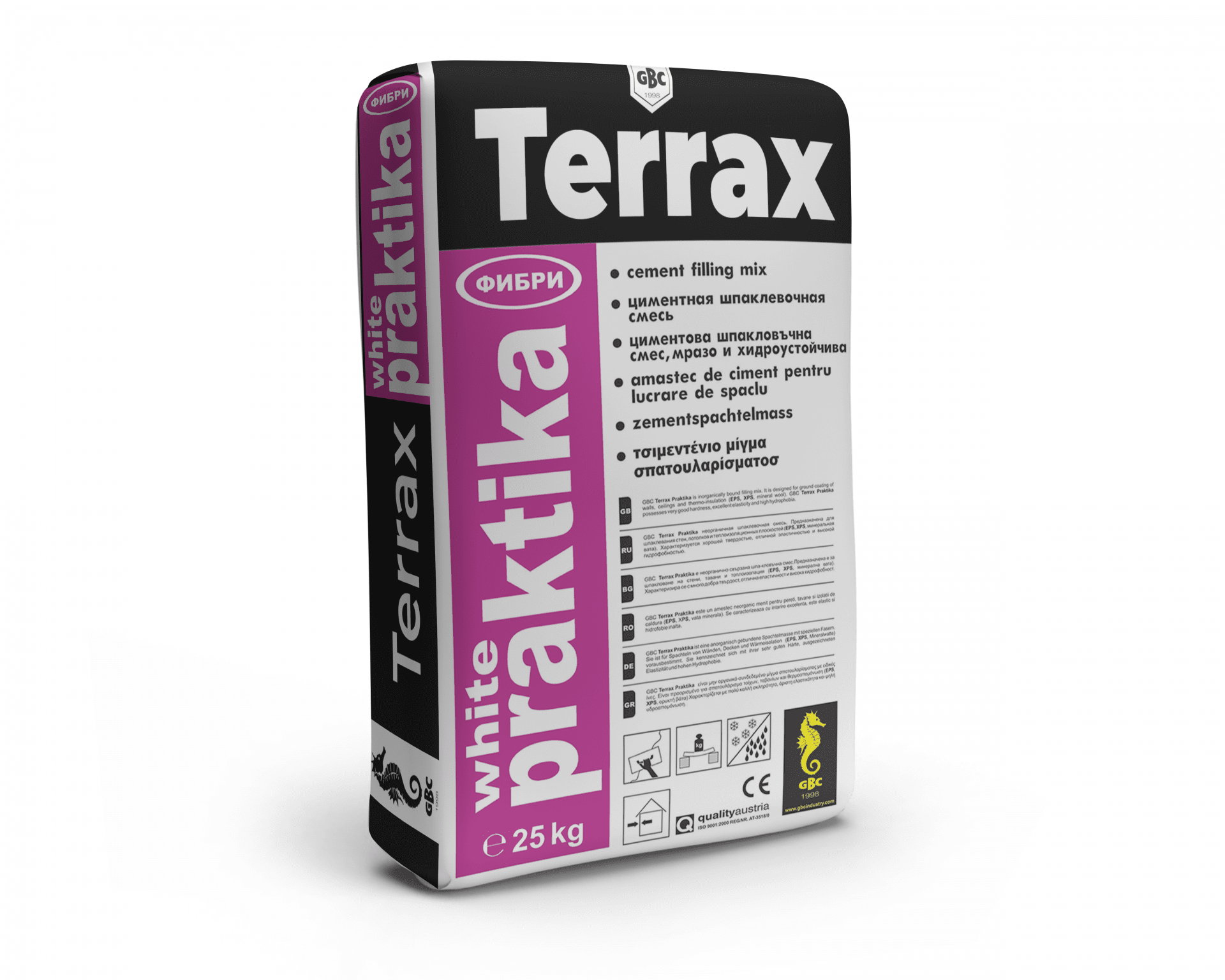Циментова шпакловка GBC Terrax Praktika, с фибри, бяла | StroyMart.BG ...