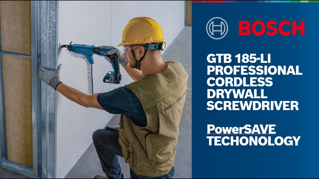 Акумулаторен винтоверт за гипсокартон Bosch GTB 185-LI Professional с GMA 55, 2 батерии, GBA 18V 2.0Ah, зарядно GAL 18V-20 в куфар