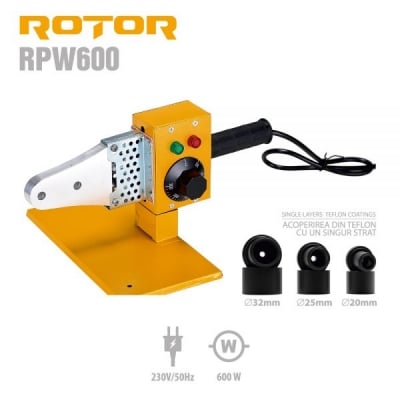 RPW600 ROTOR машина за запояване на PP тръби, 600 W, 20/25/32