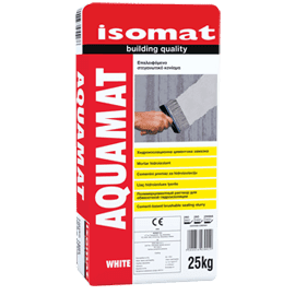 Циментова хидроизолация за мазета, AQUAMAT ISOMAT AQUAMAT ISOMAT, Бял, 25kg
