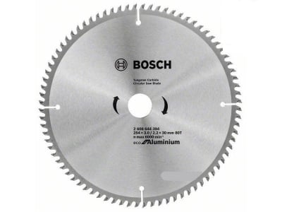 Алуминиев диск за цуркиляри, Bosch, ECO for ALU, 254x30 мм, 80 зъба