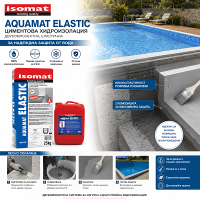 Еластична, циментова хидроизолация AQUAMAT-ELASTIC ISOMAT