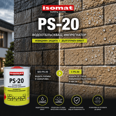 Водоотблъскващ импрегнатор на силиконова основа, PS-20, ISOMAT