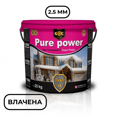 Структурна мазилка GBC Pure Power Max Competition Super Elasto, влачена, едър камък - 2.5 мм