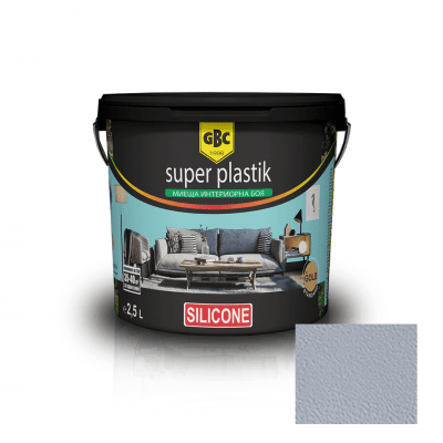 Интериорна акрилна боя GBC Super Plastik color silikon, 24 цвята Синя тишина