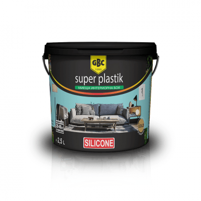 Интериорна акрилна боя GBC Super Plastik color silikon, 24 цвята