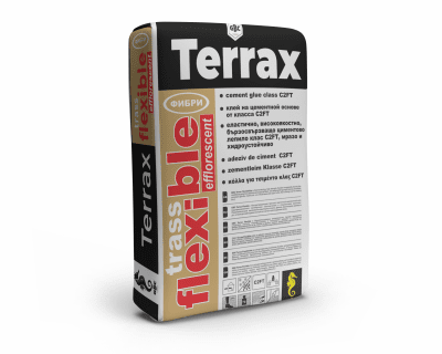 Лепило за плочки бързостягащо TERRAX FLEXABILE C2FT, 25КГ