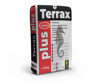 Лепило за плочки Terrax plus , с фибри, C2T