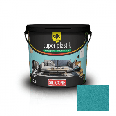 Интериорна акрилна боя GBC Super Plastik color silikon, 24 цвята Тюркоаз