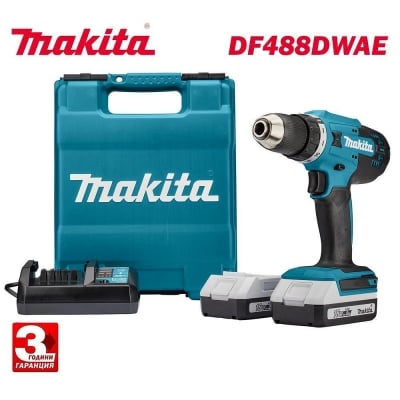 Акумулаторен винтоверт Makita DF488DWAE, 18V, 2x2Ah, Li-ion (G-series), 42Nm