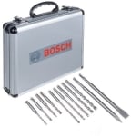 Комплект свредла, шило и секач Bosch, SDS-Plus, 11 части, алуминиев куфар