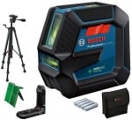 Лазерен нивелир със зелен лъч Bosch GLL 2-15 G, 15 м + 4 батерии (АА) и статив BT 150 Professional