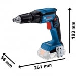 Акумулаторен винтоверт за гипсокартон Bosch GTB 185-LI Professional с GMA 55, 2 батерии, GBA 18V 2.0Ah, зарядно GAL 18V-20 в куфар