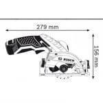 Акумулаторен ръчен циркуляр BOSCH GKS 12V-26, 12 V, 85 мм, без батерия и зарядно