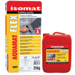 Флексова, циментова хидроизолация AQUAMAT-FLEX, ISOMAT, Сив, 33kg