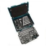 Гедоре комплект вложки, накрайници, тресчотки, Makita E-08713, 120 части, 1/4", 3/8", в куфар Makpac