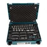 Гедоре комплект вложки, накрайници, тресчотки, Makita E-08713, 120 части, 1/4", 3/8", в куфар Makpac