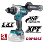 Комплект акумулаторни машини Makita DLX3154TX1, Винтоверт DDF486 + Ударен/Impact винтоверт DTD153 + Перфоратор DHR243, 18V, 2x5Ah, с чанта