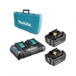 Комплект aкумулаторна ъглова бормашина Makita DDA460PT2, 18+18V, 5Ah, 13мм + Чанта за инструменти PGC-100510 510х290х360мм