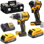 Комплект акумулаторни ударни винтоверти DeWALT DCK2051E2T ( DCD805N + DCF850N), 18V, 2x1.7Ah, XR, в куфар