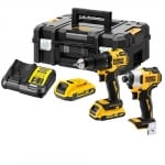 Комплект акумулаторни ударни винтоверти DeWALT DCK2062L2T (DCD709N + DCF809N), 18V, 2x3Ah, в куфар