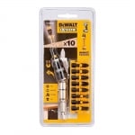 Комплект накрайници-битове с магнитен държач с чупещо се рамо DeWALT DT70518T, 10 части, PH/PZ/TX/SL, 1/4" шестостен