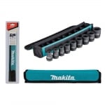 Комплект ударни вложки, 9 части, 10-27мм, 1/2" квадрат, Makita B-69749