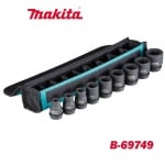 Комплект ударни вложки, 9 части, 10-27мм, 1/2" квадрат, Makita B-69749