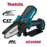 Мини резачка / акумулаторен верижен трион Makita UC100DZ, 12V, CXT, 10 см шина, .325" LP верига, безчетков мотор